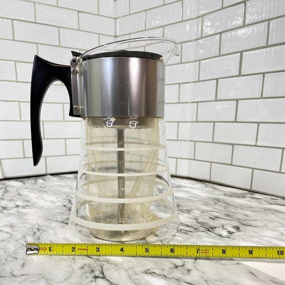 Vintage David Douglas Flameproof White/Silver 8 Cup Coffee Percolator MCM - Picture 7 of 11